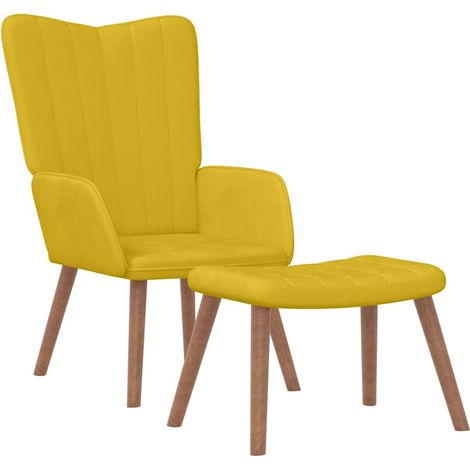 Maison Exclusive - Relaxsessel mit Hocker Senfgelb Samt (1/5)