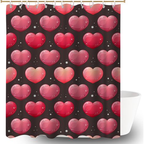Rideau de douche tissu polyester 180x180 poids aux ourlets rideau imperméable pour cacher un carrelage un peu vieillot (1/5)