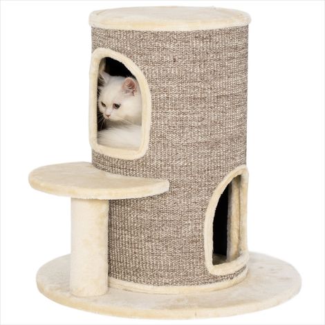 Arbre à chat tonneau griffoir beige 60 x 60 x 61 cm sisal (1/5)