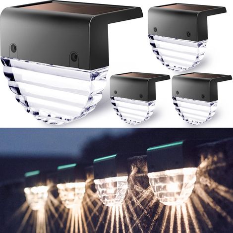 Lot de 4 Lampes Solaires pour Terrasse, Éclairage Extérieur pour Déco Jardin, Luminaires Autonomes pour Espace Vert (1/5)