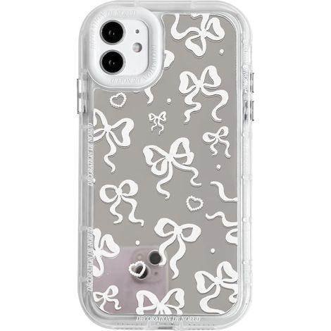 Coque compatible avec iPhone 11, motif mignon de nœud papillon et cœur avec miroir, design ruban, protection antichoc pour iPhone 11 (1/5)