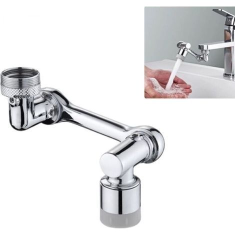 Rallonge de robinet universelle rotative à 1080 °, bras robotique rotatif à grand angle, robinet universel à filtre anti-éclaboussures, robinet avec 2 modes de sortie d'eau (double mode) (1/5)