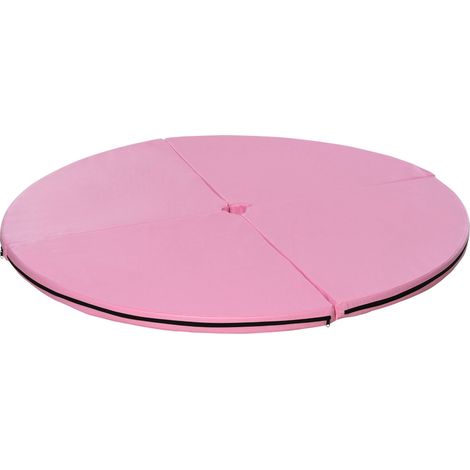Faltbare Pole-Dance-Matte – Schutzmatte Ø 150 cm, 5 cm dick – rosa Kunststoffbeschichtung