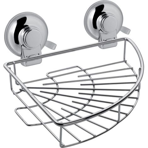 Soporte Esquinero De Metal Cromado Con Ventosa  Menta