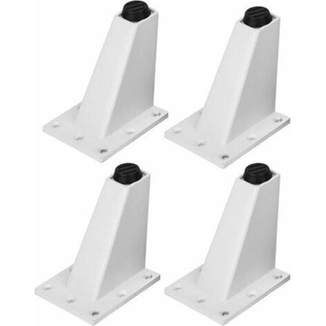 pièces pieds de meubles en métal réglables épais en alliage d'aluminium jambes obliques Table canapé-lit TV meuble pieds pieds de meubles blanc 9cm (1/4)