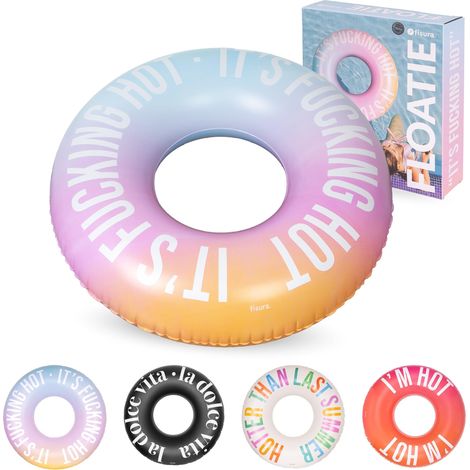 Fisura – Gonfiabile colorato “I'm fcking hot” sfumato. Anello 120 cm con valvola integrata per gonfiaggio rapido. Accessorio originale per acqua, piscina o litorale. (1/5)