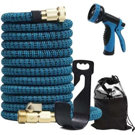 Tuyau arrosage extensible 15m, rétractable avec pistolet 10 fonctions, pour jardin et voiture (1/4)