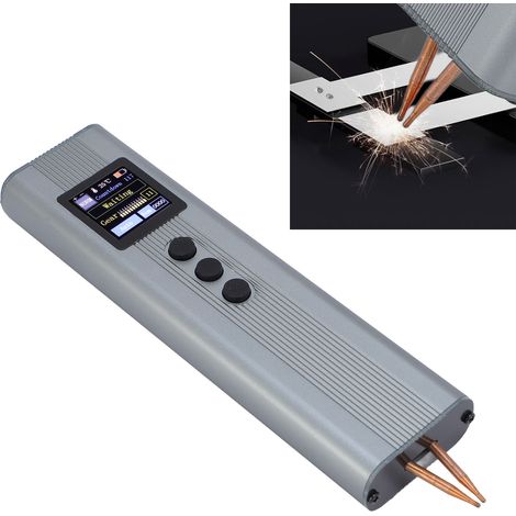 Soldador por puntos, portátil, de 2200 mAh, con batería recargable integrada, tamaño miniatura para baterías cilíndricas, 11 niveles de potencia, aleación de aluminio. (1/5)