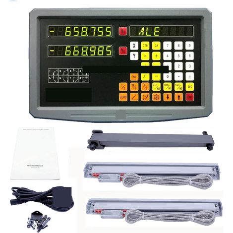 Échelle linéaire numérique Tour Milling Machine Kit Sino 2 Axe Digital Readout SDS2MS & 2PCS KA300 Échelle linéaire Optique pour la Machine de Tour de fraisage de Moulin (1/5)