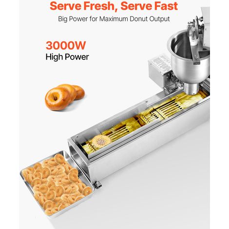 Machine à beignets automatique commerciale, appareil à donuts électrique à une rangée, haute puissance, 90 pcs/heure, friteuse en a… (1/5)