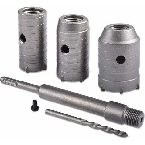 Set di seghe a tazza, diametro 30 mm, 40 mm, 50 mm, sega a tazza per calcestruzzo, asta di prolunga SDS Plus da 350 mm (1/4)