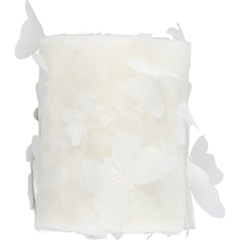Rouleau de Tulle à Coudre Coloré pour Accessoires Cheveux DIY - Filet Dentelle Blanc Cassé (1/5)