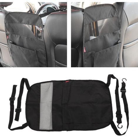Filet de rangement universel pour siège auto en tissu Oxford 59x39cm, poche organisatrice noire avec maille pour voiture