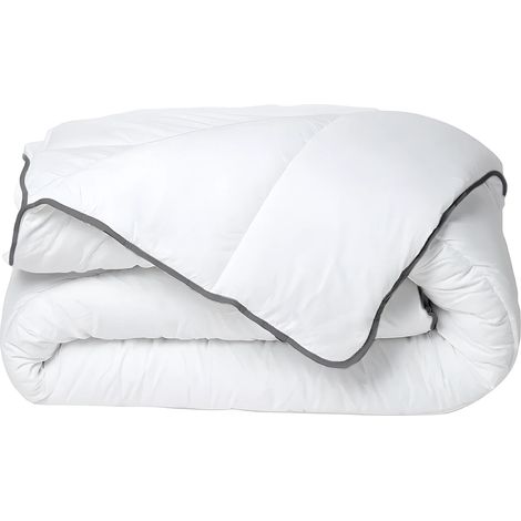 Piumino morbido e setoso 200 x 200 cm 250 g/m² Bianco e sbieco Grigio - BIESYA (1/2)