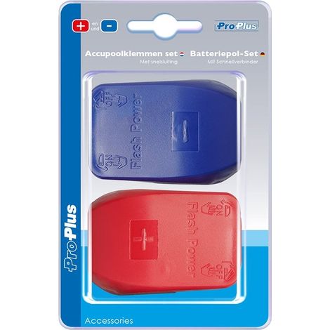 Set di morsetti per terminali batteria e - con sgancio rapido in blister (1/5)