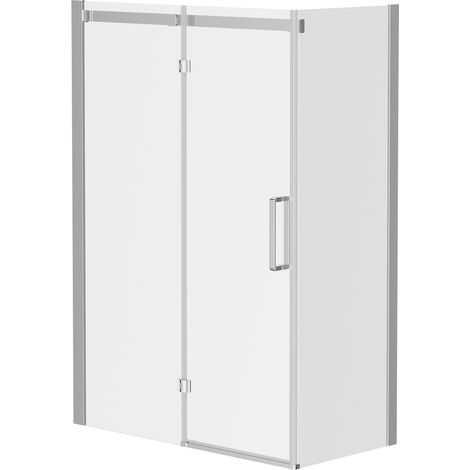 Series 10 Chrome Inline 1400mm x 700mm Hinged Door Shower Enclosure (1/5)