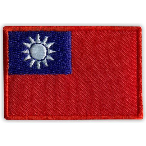 Aufnäher mit der Flagge Taiwans – 2 Zoll (ca. 5 cm) – Flagge der Republik China – Selbstklebende Rückseite – Gestickter Aufnäher/Abzeichen/Emblem