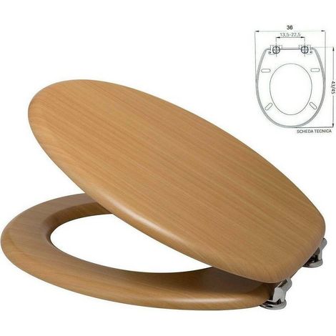 Trade Shop - SEDILE COPRIWATER UNIVERSALE FÜR BAGNO COPRI WC WATER IN LEGNO 18" MOD. X - -3,5 -