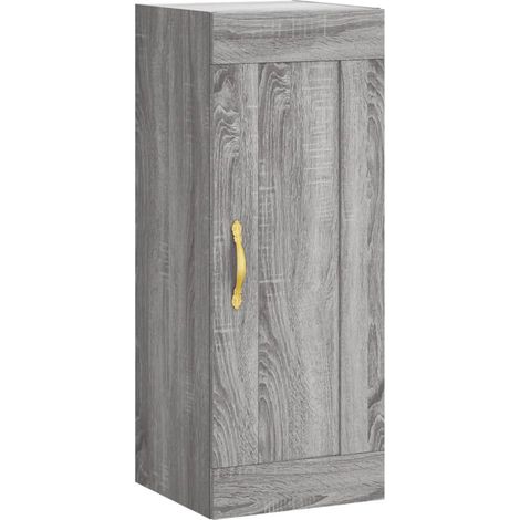 Mobile a Parete Grigio Sonoma 34,5x34x90 cm Legno Multistrato vidaXL (1/5)
