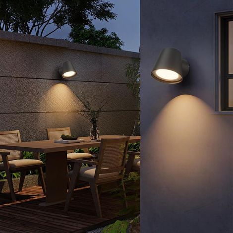 12-W-LED-Wandleuchte für den Innen- und Außenbereich, moderne Außenwandleuchte, wasserdicht (IP65), Wandleuchte aus Aluminium und Polycarbonat, für Garten, Balkon und Eingangsbereich, warmweißes Licht (1/4)