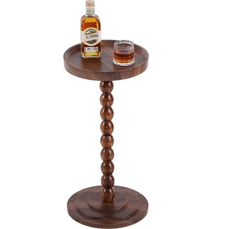 Table d'appoint fine pour ordinateur portable, pour canapé et lit, table basse mobile pour salon, chambre à coucher, convient pour les repas, les collations et le thé (noyer) (1/5)
