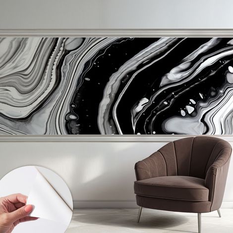 Papier peint autocollant avec imprimé pour décoration intérieure pour rénovation a motif Vagues monochromes 250x104 cm (1/5)