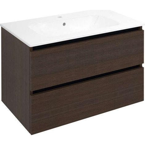 Sapho Ezara - Mobile lavabo, 80x46x52 cm, 2 cassetti, pino rustico EZ801-1616 (1/5)