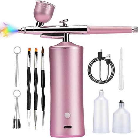 Airbrush-Set mit Kompressor, 20-30 PSI Airbrush, Pink