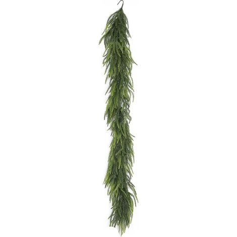 Guirlande De Noël - Guirlande En Feuillage Artificiel Style Pin De Norfolk - Pour Cheminée Table Manteau Escalier Extérieur - 150 cm - 1 Pièce (1/2)