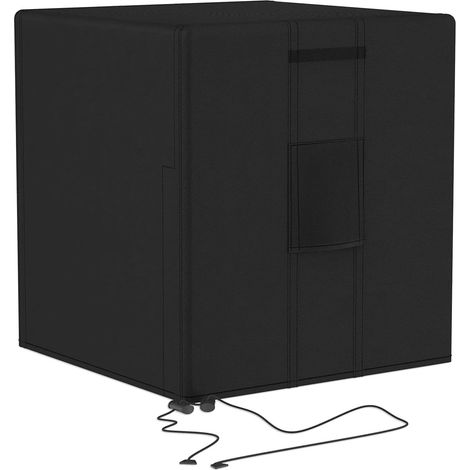Housse pour unité extérieure de climatiseur central, housse imperméable et coupe-vent pour climatiseur extérieur, noire (919199 cm). (1/5)