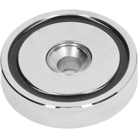 Lot de 2 aimants néodyme à trou fraisé, 140 kg, argent antirouille, disques magnétiques pour bureau (1/5)