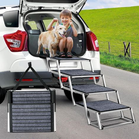Hundetreppe Auto 4 Stufen klappbar extra breit bis 100kg rutschfest (1/5)