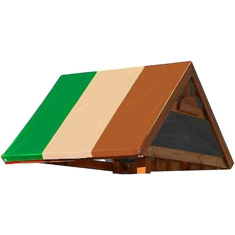 Couverture de cabane de jeux avec toboggan, auvents, abris de jeux, bâches de rechange pour enfants, vert, beige, café (1/5)
