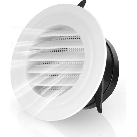 Grille de ventilation de plafond en ABS de 8 pouces, adaptée au salon, à la salle de bain, à la cuisine, persienne inclinée, ouverture de 150 mm (1/5)