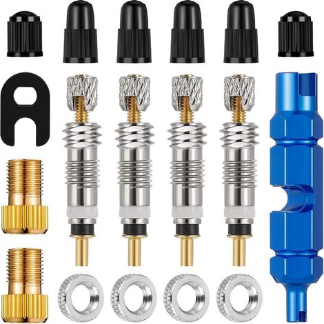 Kit De Noyaux De Valve Presta - 18 Pièces - Pour Vélos Et VTT - Outil De Démontage Inclus (1/5)