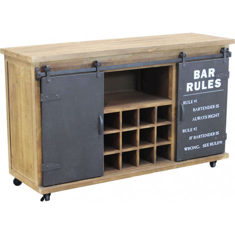 Mobile Edmond 123x41x74 h cm in Legno Marrone (1/5)