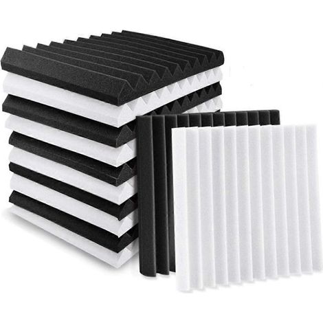 Packung mit 12 Akustikschaumstoffplatten zur Schalldämmung, Schaumstoffkeile für Studios, schallabsorbierende Paneele für Studiodecken, 2,5 x 30 x 30 cm (1/5)