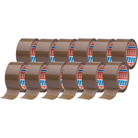 Lot de 2 — Pack de 12 rouleaux (tesapack 64014 Strong - Marron - 6 Rouleaux de 66m) (1/5)