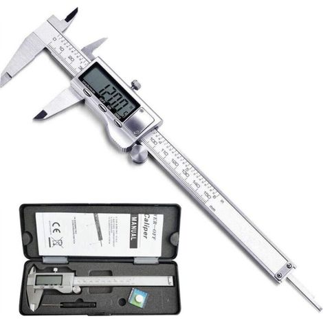 Calibrating, 150 mm Digital Caliper Vernier Caliper, Large LCD Screen, Adjustable Precision, with Spare Battery and Screwdriver, CMODIHI (1/5)