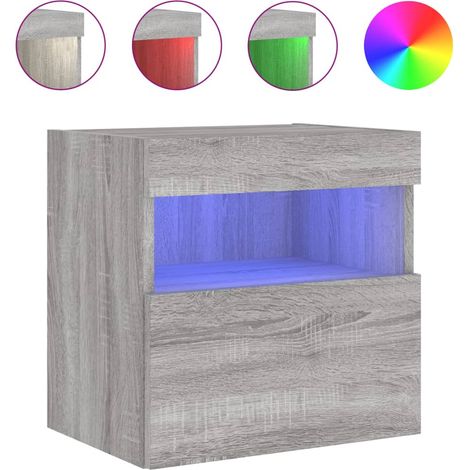Maison Exclusive - TV-Wandschrank mit LED-Leuchten Grau Sonoma 40 (1/5)