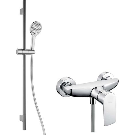 kielle Vega - Set de douche avec mitigeur, colonne, flexible et pommeau de douche EcoSpare, chrome 20618SN50 (1/5)