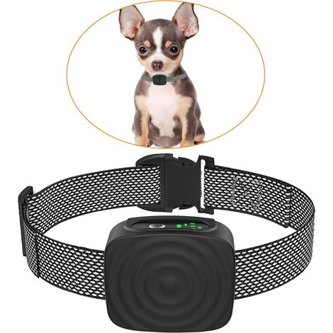 Wiederaufladbares, wasserdichtes und intelligentes Antibellhalsband mit Vibrations-/Tonmodus für große und kleine Hunde - Schwarz, 1 Stück.