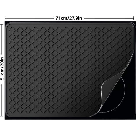 FLITI Silicone Stovetop Mat for Electric Stove, Splash Guard, Heat Resistant, Easy to Clean, Black (1/5)