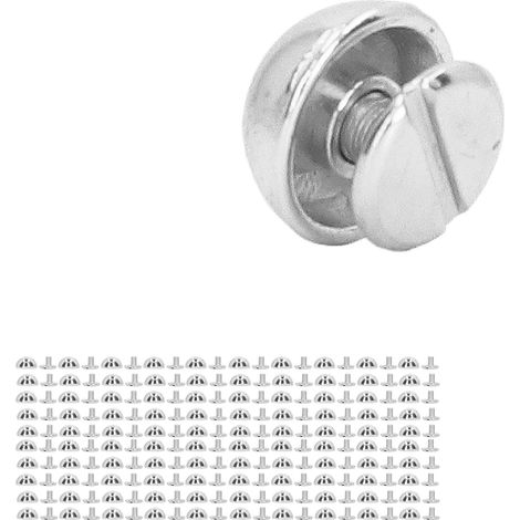 Kit de 100 Rivets Tubulaires en Cuir 8mm, Argentés, pour Projets DIY et Décoration (1/5)