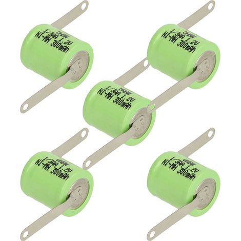 vhbw 5x NiMH pile bouton de remplacement pour type 1/3AA 300mAh 1,2V convient pour les batteries de modélisme etc. (1/4)