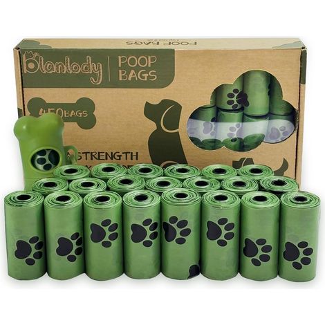 Sac à Crottes Chien 450 Pièces, Épais, Résistants, Faciles à Déchirer et Étanches, avec Parfum et Distributeur