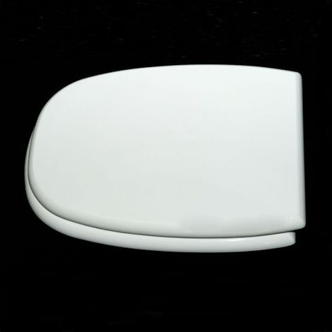Mod Abattant WC carre' en bois laque' e'poxy et charnie'res en laiton chrome' Abattant WC blanc 35,5x42,7 cm