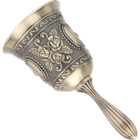 Cloche de table en alliage de zinc motif rose, cloche d'appel pour hôtel restaurant, artisanat métallique, cadeau de Noël (1/5)