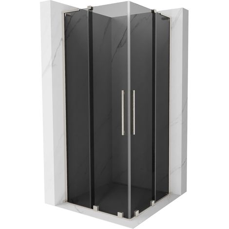 Mexen Velar L Duo cabine de douche coulissante 80 x 80 cm, graphite, nickel brossé - 871-080-080-02-43-97 (1/5)