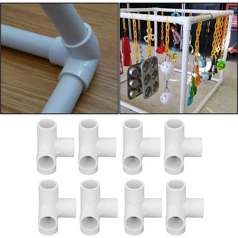 Raccord coudé à trois voies en PVC de 20 mm de diamètre, à angle droit, pour l'alimentation en eau, les raccords d'entrée et de sortie d'eau, utilisé pour le mobilier, les raccords de tuyauterie de se (1/5)